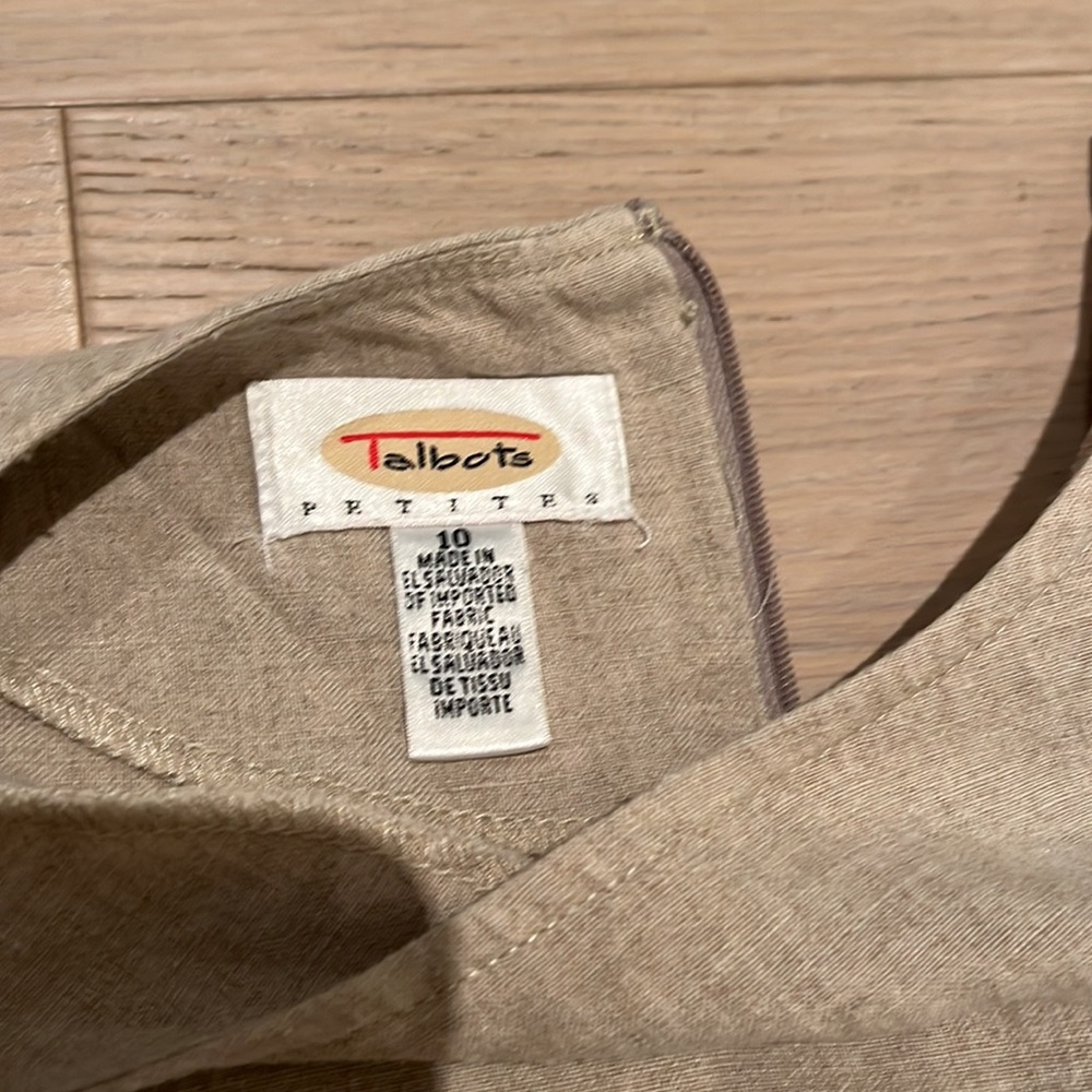 Talbots Petite 100% Linen Color Block Midi Dress … - image 5